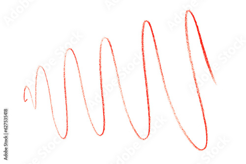 red pencil strokes isolated on transparent background