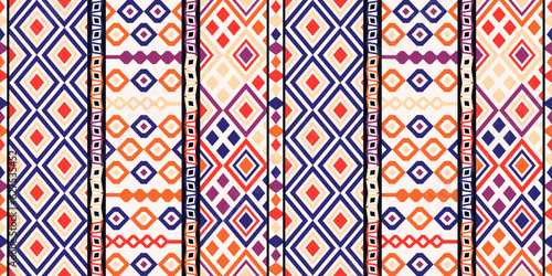 Vector ethnic pattern. Pattern of ethnic colorful ornament. Design for textile, fabric, clothing, curtain, rug, batik, ornament, background, wrapping.