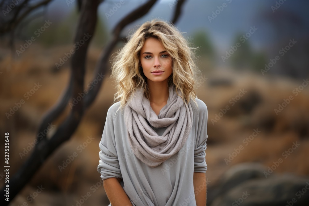 Portrait woman beauty fashion in autumn day Portrait woman beauty fashion in autumn day