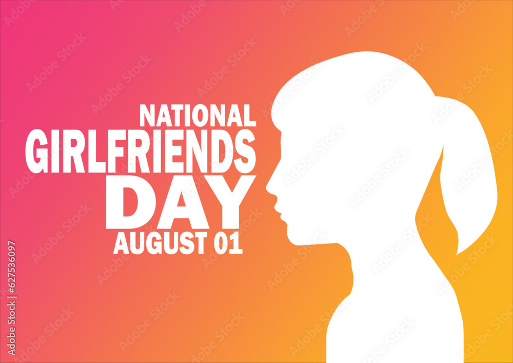National Girlfriends Day Vector illustration. August 1. Holiday concept. Template for background, banner, card, poster with text inscription.