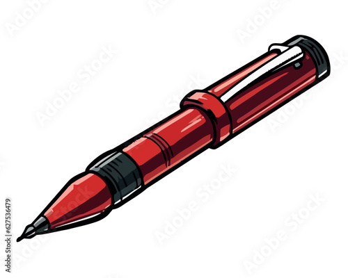 red ballpoint pen design