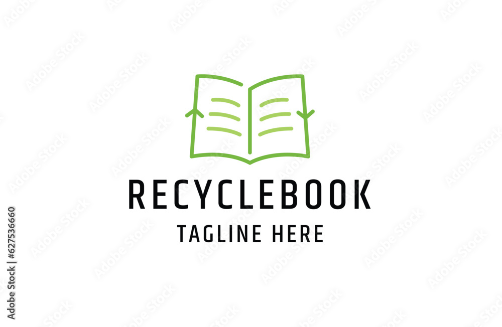 Recycle book minimalist logo icon design template flat vector Recycle book minimalist logo icon design template flat vector