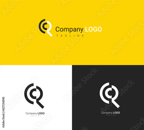 Magnifying glass logo design symbolizing the search for knowledge, exploration and deep understanding. this logo focuses on research, analysis, and problem solving. letters C and R