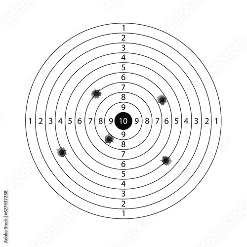 Circle target with shot holes