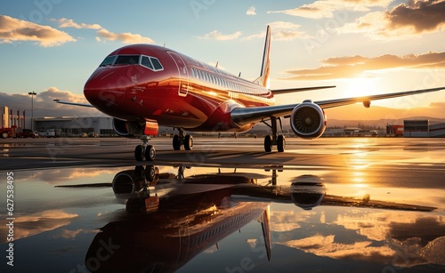 airplane on runway, generat...