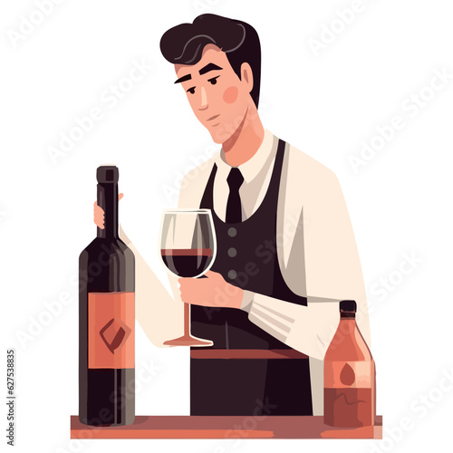 Man drinking red wine