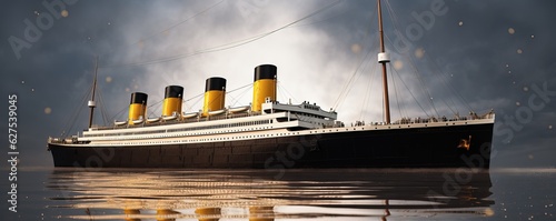 Photo Titanic historical recreation, generative ai