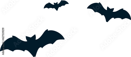 Silhouette of halloween flying bats vector design illustration