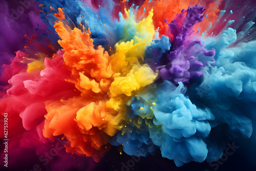 Ink in water Rainbow of colors, Motion Color drop in water,Ink swirling in ,Colorful ink abstraction. Fancy Dream Cloud of ink under water, AI generate