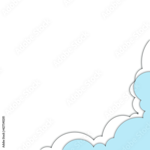 Blue White Cloud Paper Cut