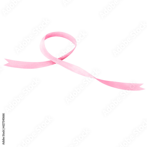 Pink ribbon watercolor