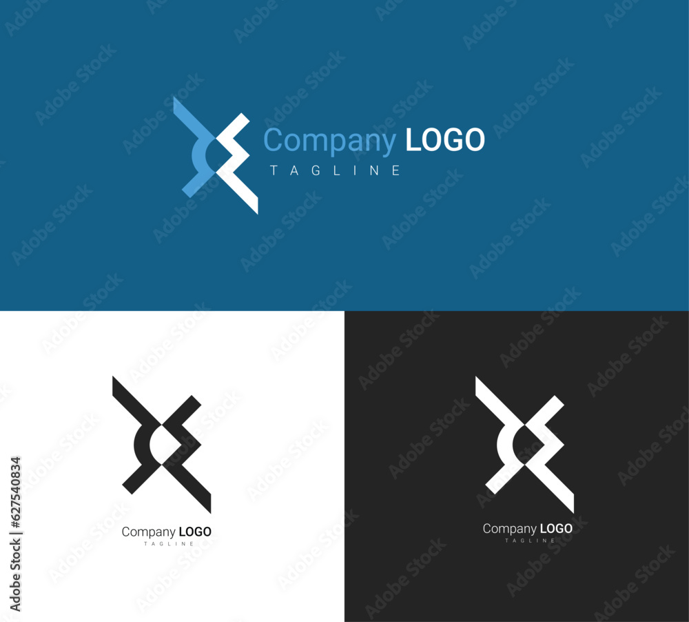 gamepad or console game logo vector design blue and white color.  streamer game, console game store. the logo concept represents 2 consoles opposite the letters M and W