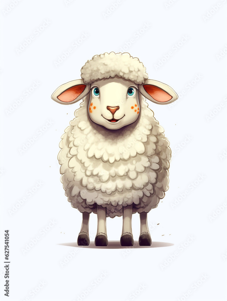 Obraz premium Cute sheep cartoon illustration