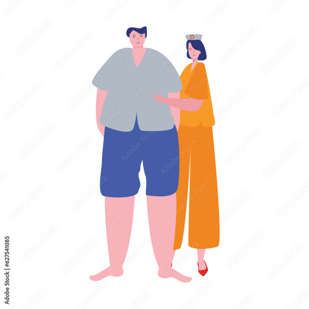 obesity overweight trouble body disease unhealthy boy with girl nurse medic professional occupation healh care obesity overweight trouble body disease unhealthy boy with girl nurse medic professional occupation healh care