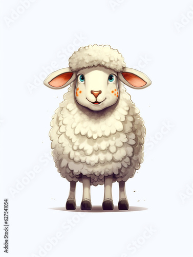 Cute sheep cartoon illustration