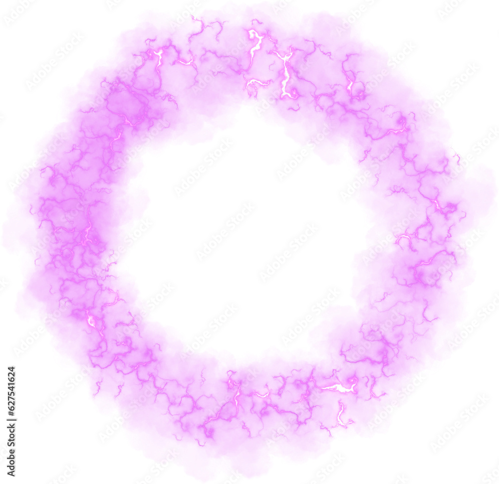 digital lightning glowing border circle