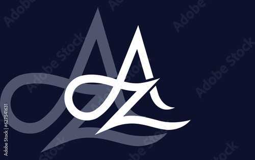 Custom letters AZ logo design vector design