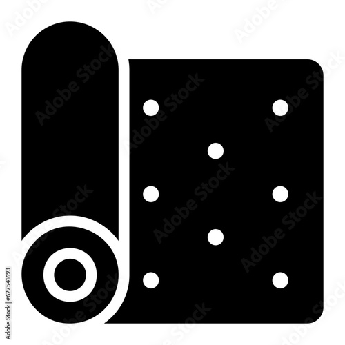 yoga mat glyph icon
