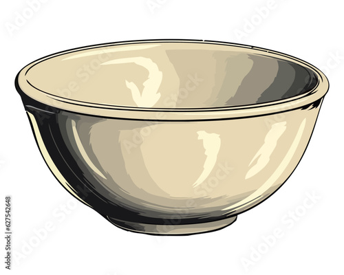 Empty earthenware bowl