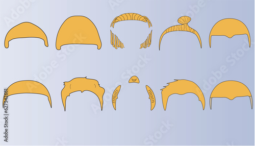 set of blonde hairstyles. Trend haircut