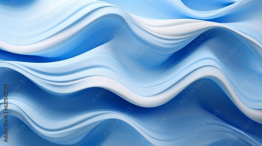 Blue and white wavy fabric background. Generated ai. Blue and white wavy fabric background. Generated ai.