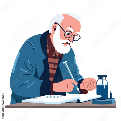 Senior businessman sitting at desk