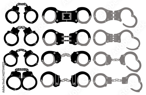 set police handcuffs protection icon. Criminal symbol design vector illustration