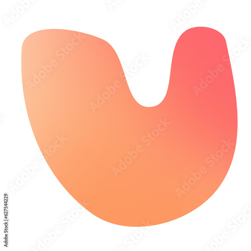 Abstract liquid shapes gradient on transparent background