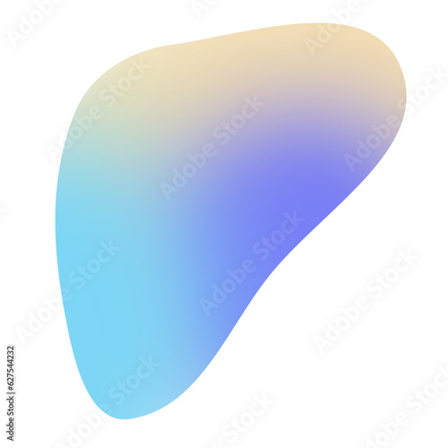 Blob abstract shape gradient on transparent background