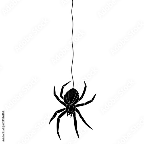 Halloween Black Spider hanging doodle.