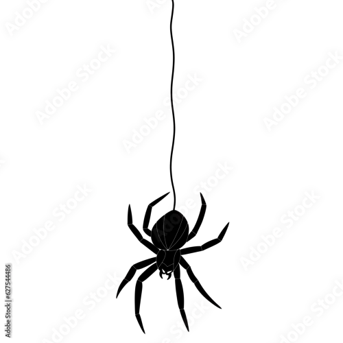 Obraz Halloween Black Spider hanging doodle.
