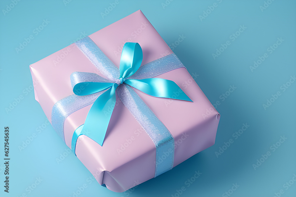 A wrapped birthday gift tied with a ribbon or bow. AI generated A wrapped birthday gift tied with a ribbon or bow. AI generated