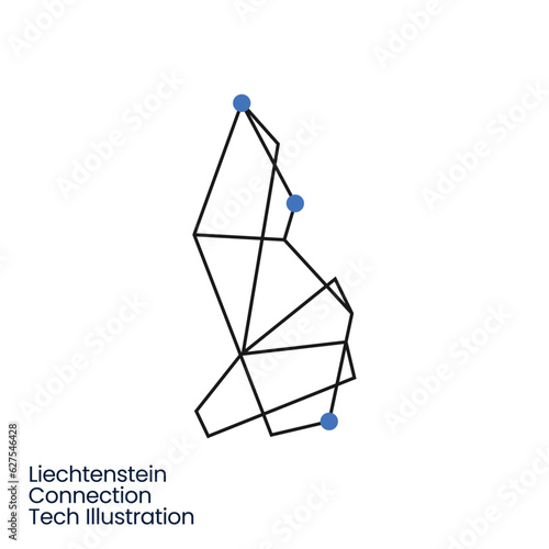 Liechtenstein Connection Tech Technology Geometric Polygonal Logo Vector Icon Illustration