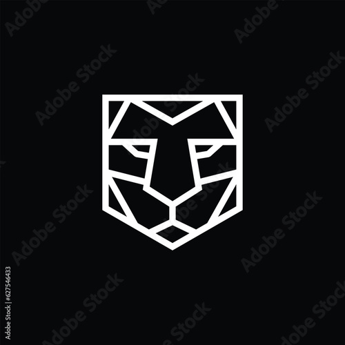 Lion Shield Secure Protection Logo vector Icon Illustration