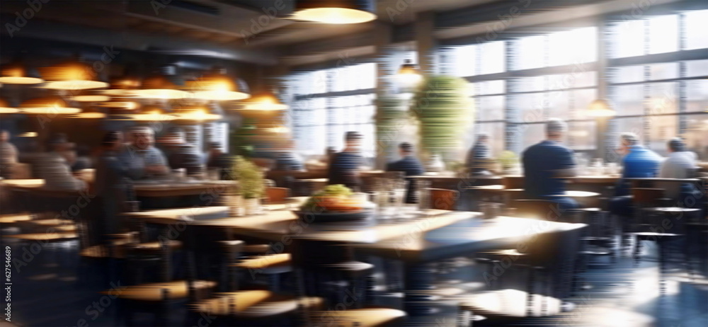A blurry image of a cafe A blurry image of a cafe