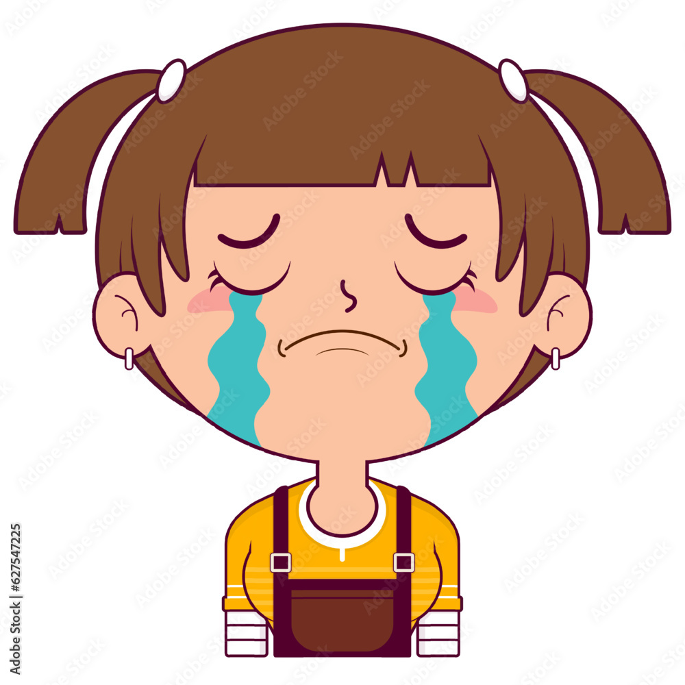 girl crying and scared face cartoon cute girl crying and scared face cartoon cute