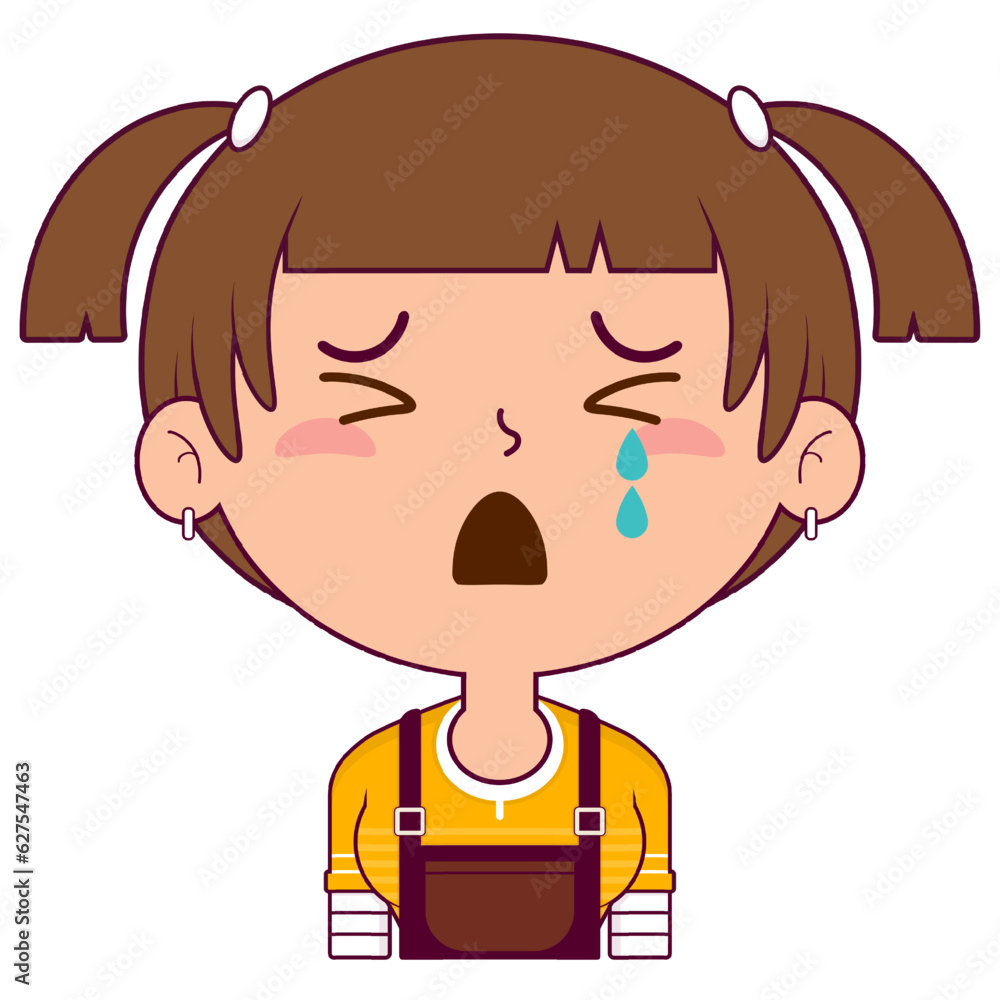 girl crying and scared face cartoon cute girl crying and scared face cartoon cute