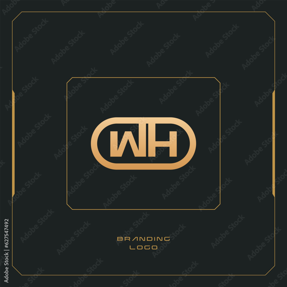 wh letter w combination monogram logo wh letter w combination monogram logo