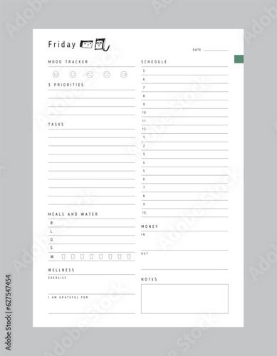 Friday Planner. 