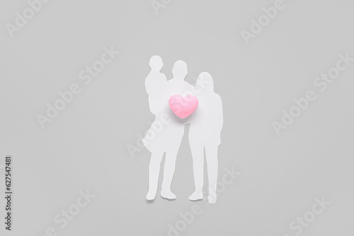 Figures of family with hear...