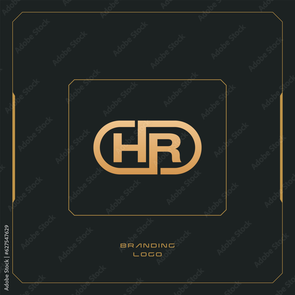 HR Letter H Combination Monogram Logo HR Letter H Combination Monogram Logo
