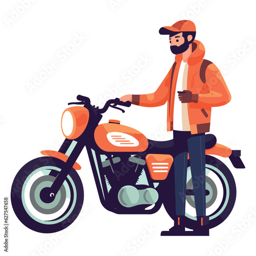 Man riding motorcycles of freedom and adventure