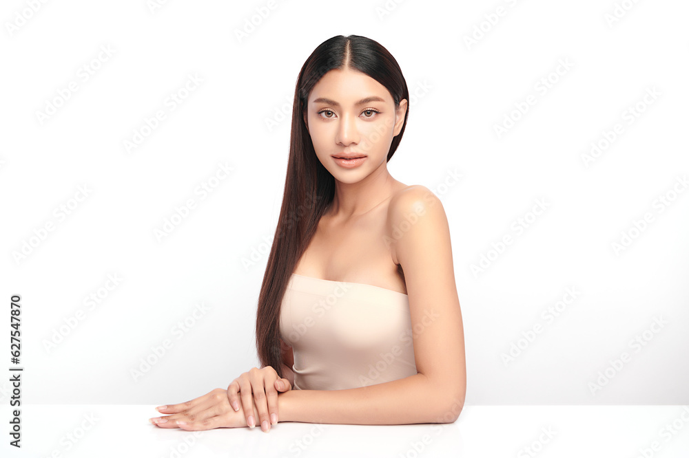 Beautiful young asian woman with clean fresh skin on white background, Face care, Facial treatment, Cosmetology, beauty and spa, Asian women portrait. Beautiful young asian woman with clean fresh skin on white background, Face care, Facial treatment, Cosmetology, beauty and spa, Asian women portrait.