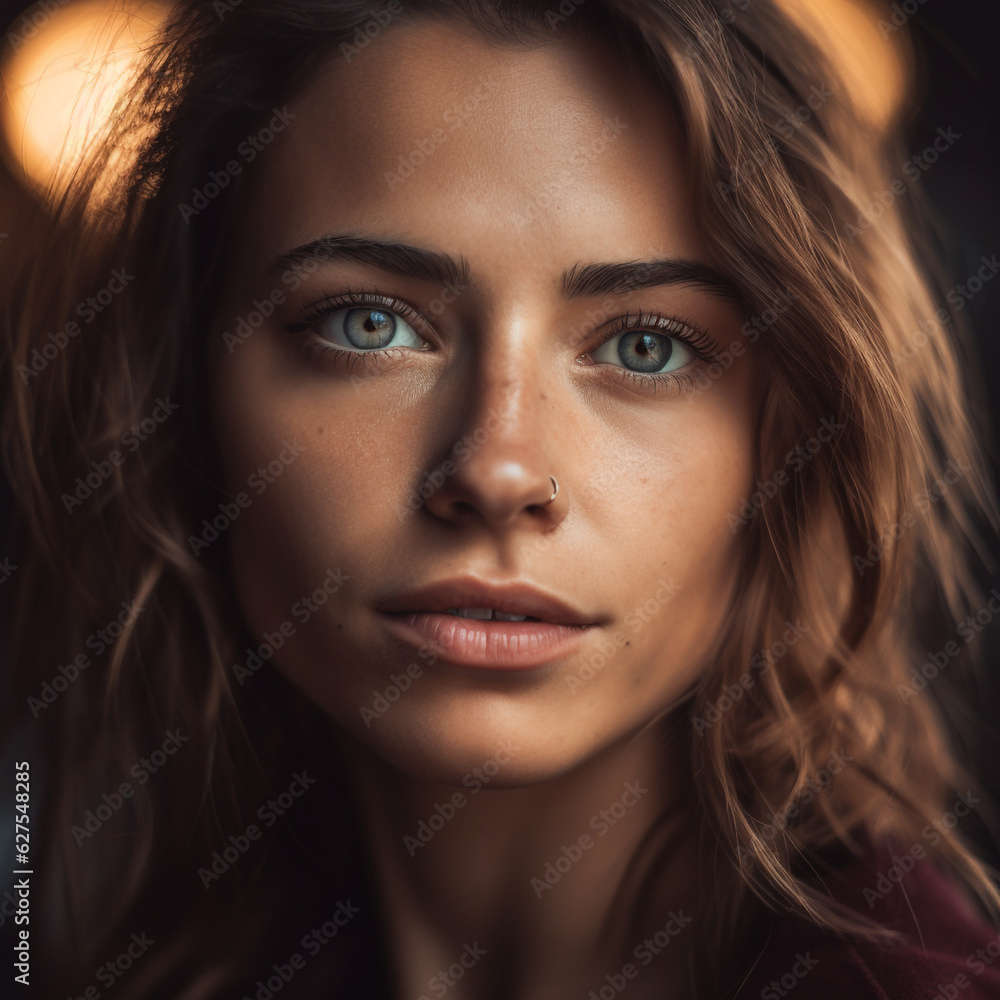 young woman portrait photograph created with AI generative technologies young woman portrait photograph created with AI generative technologies