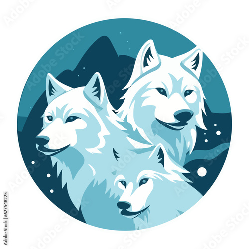 A cheerful wolves howling