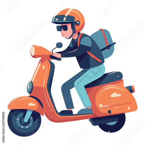 Man riding motorcycle having fun