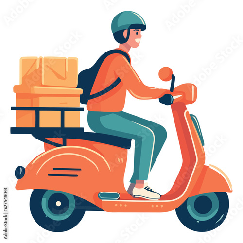 One person riding an old fashioned moped