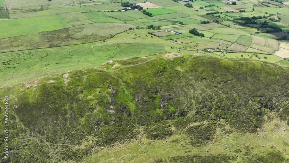 Aerial view of Slemish Mountain County Antrim Northern Ireland Slemish hill where St Patrick worked as a boy Aerial view of Slemish Mountain County Antrim Northern Ireland Slemish hill where St Patrick worked as a boy