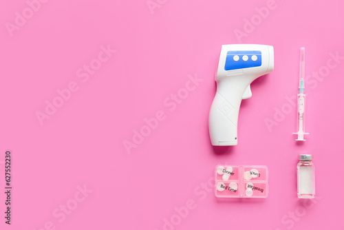 Medical flat lay with infra...