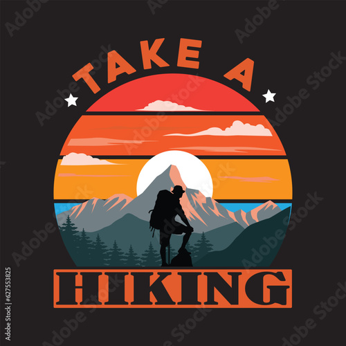 Take a hiking T shirt design